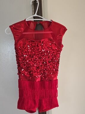 Red Sequin Fringe Kids Dress - Sparkle Party Dress